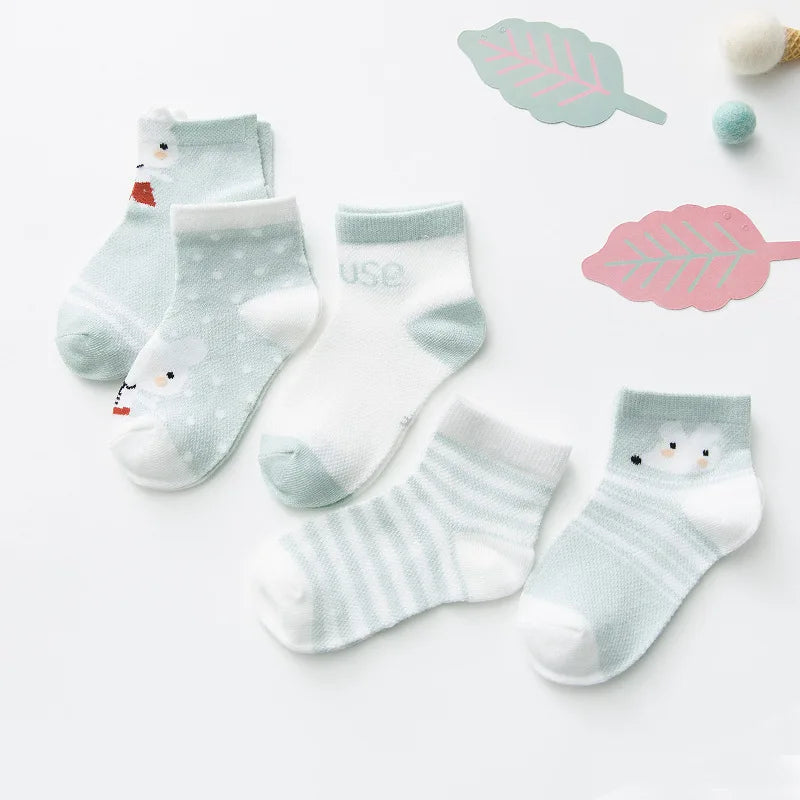 5Pairs/lot 0-2Y Infant Baby Socks Baby Socks for Girls Cotton Mesh Cute Newborn Boy Toddler Socks Baby Clothes Accessories SnugBubs Australia