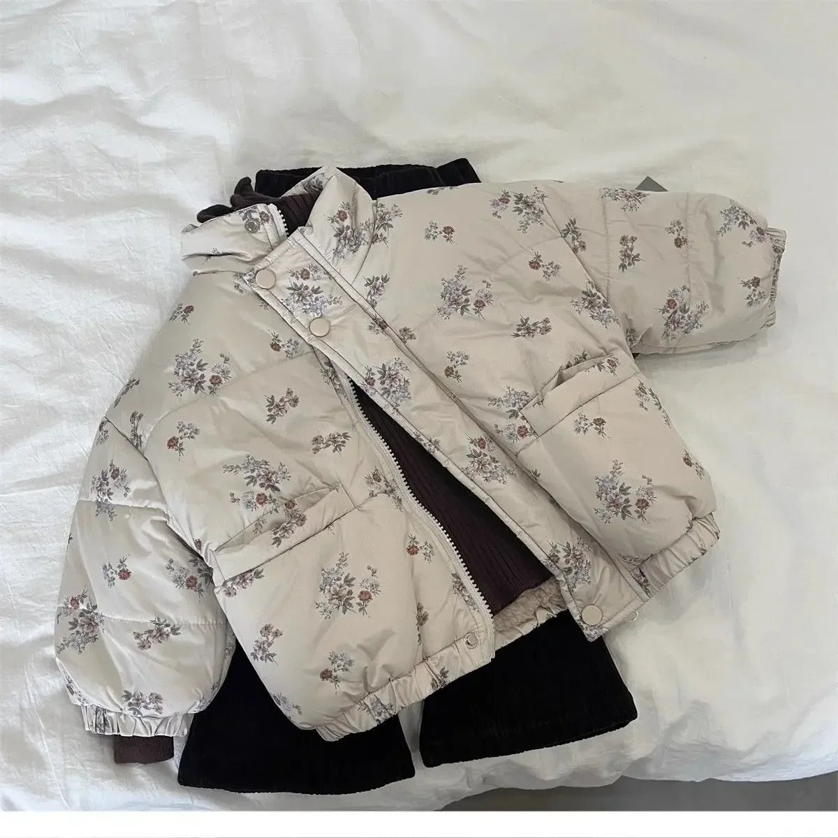 Cotton-Padded Floral Print Thicken Warm Coat SnugBubs Australia