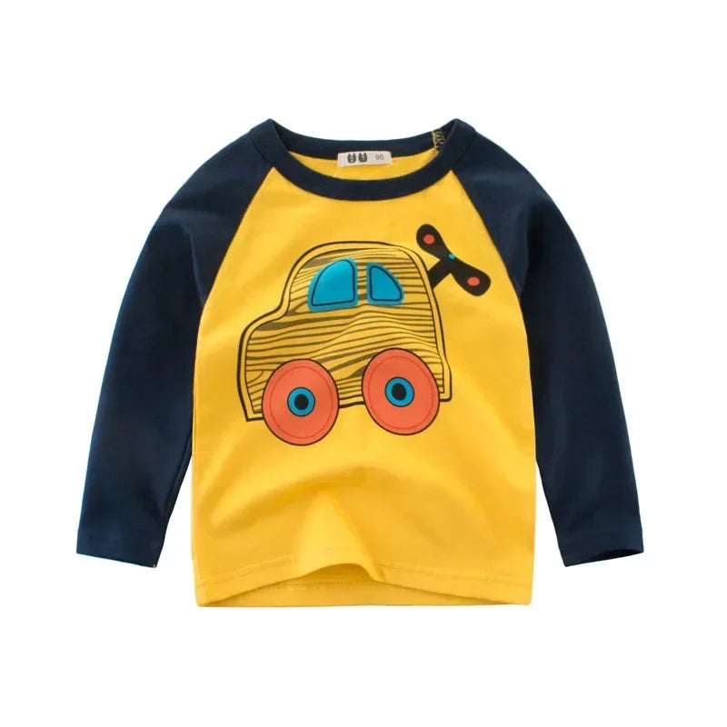 Boys Long Sleeve Car Graphic Tee - SnugBubs Australia