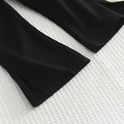 Long Sleeve Pleated Stripe Top & Bell-Bottom Pants Set SnugBubs Australia