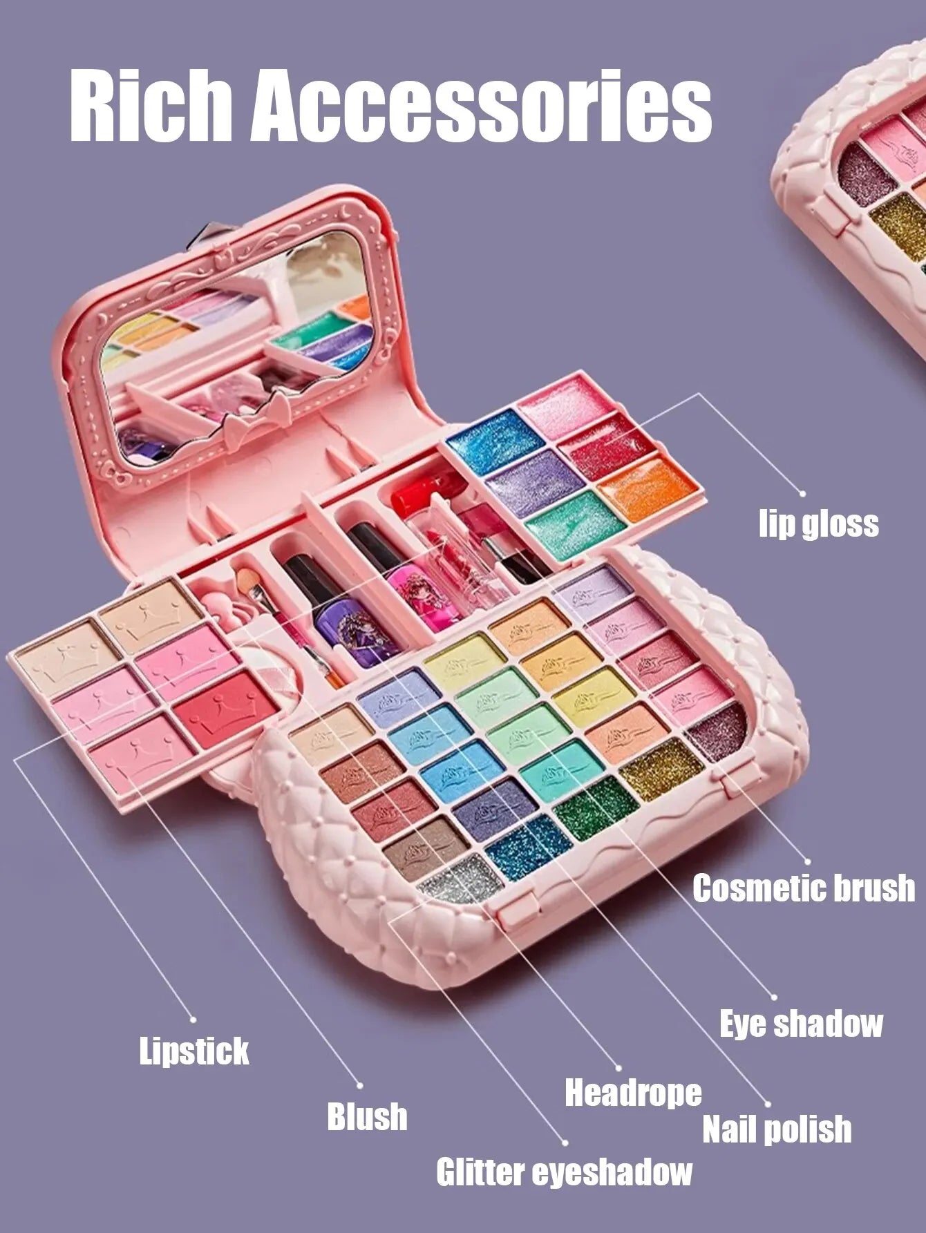 Kids Washable Makeup Kit with Mirror – Pretend Beauty Toy Set in Little Bag - SnugBubs Australia