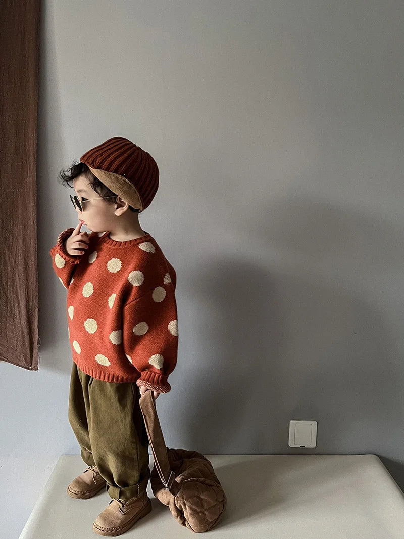 Vintage Polka Dot Knit Sweater SnugBubs Australia