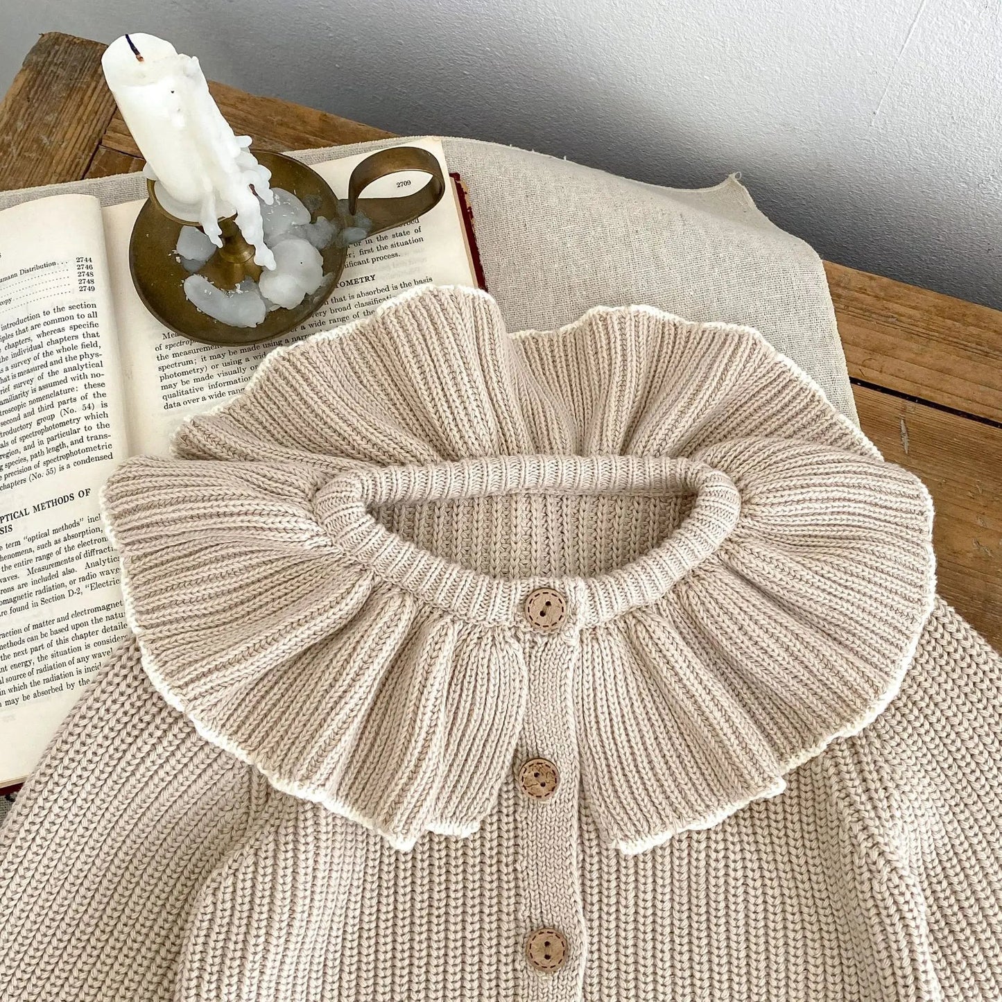 INS Spring and Autumn Infants' 0-3 Year Old Girl Baby Fashion Ruffle Collar Knitted Coat Small Cardigan Sweater Top SnugBubs Australia