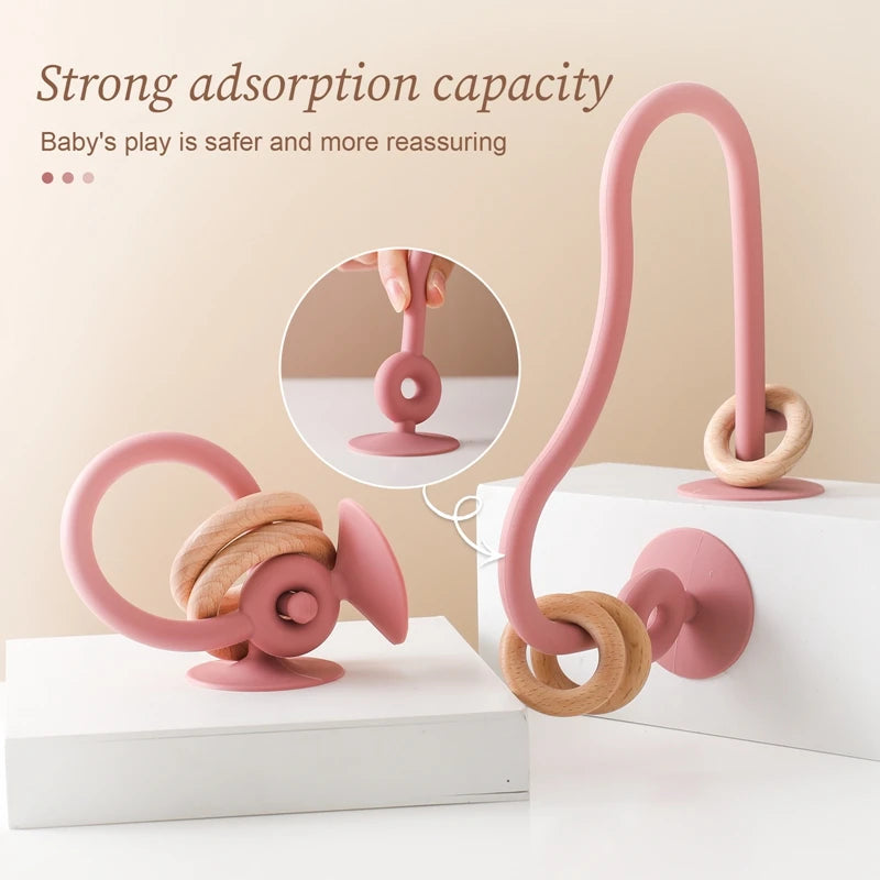 Montessori Silicone & Wooden Baby Bead Maze Toy SnugBubs Australia