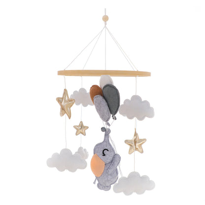 Wooden Mobile Bed Bell Crib Bracket Animal Kingdom Soft Felt Bed Bell Newborn Music Box Hanging Toy Baby Toys S for 0 12 Months SnugBubs Australia