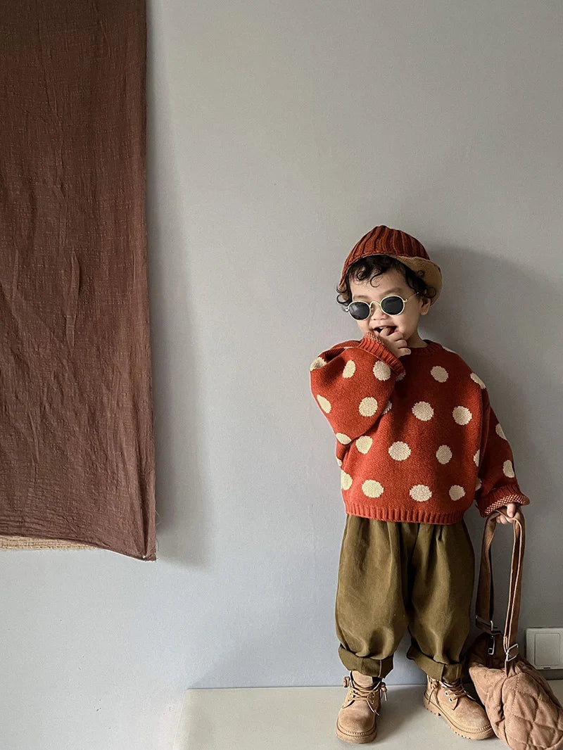 Vintage Polka Dot Knit Sweater SnugBubs Australia