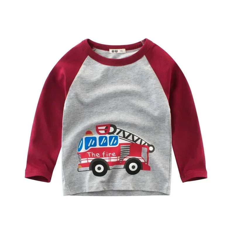 Boys Long Sleeve Car Graphic Tee - SnugBubs Australia
