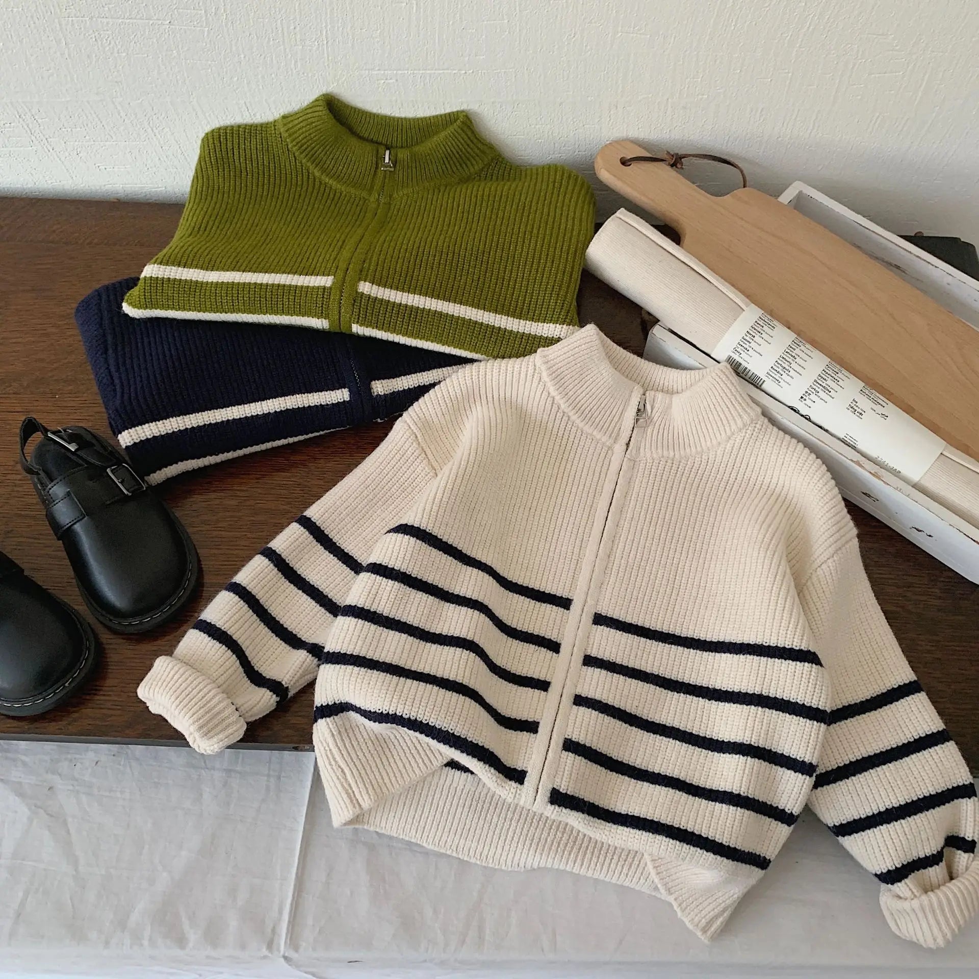 Striped Knit Cardigan - SnugBubs Australia