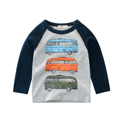 Boys Long Sleeve Car Graphic Tee - SnugBubs Australia