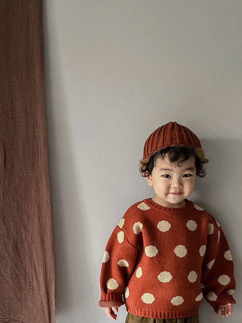 Vintage Polka Dot Knit Sweater SnugBubs Australia