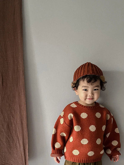 Vintage Polka Dot Knit Sweater SnugBubs Australia