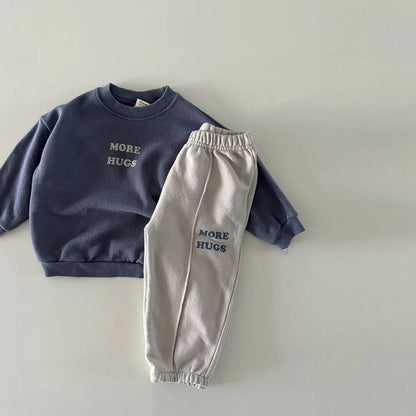 Cute Letter Print Sweatshirt & Pants 2-Piece Outfit SnugBubs Australia