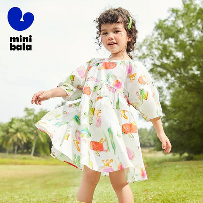 Mini Bala Girls Pure Cotton Beach Dress SnugBubs Australia