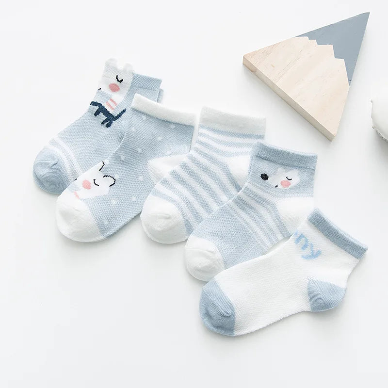 5Pairs/lot 0-2Y Infant Baby Socks Baby Socks for Girls Cotton Mesh Cute Newborn Boy Toddler Socks Baby Clothes Accessories SnugBubs Australia