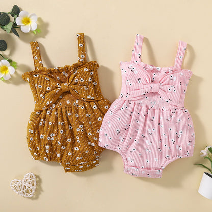Floral & Polka Dot Print Bodysuit with Bow Waist SnugBubs Australia