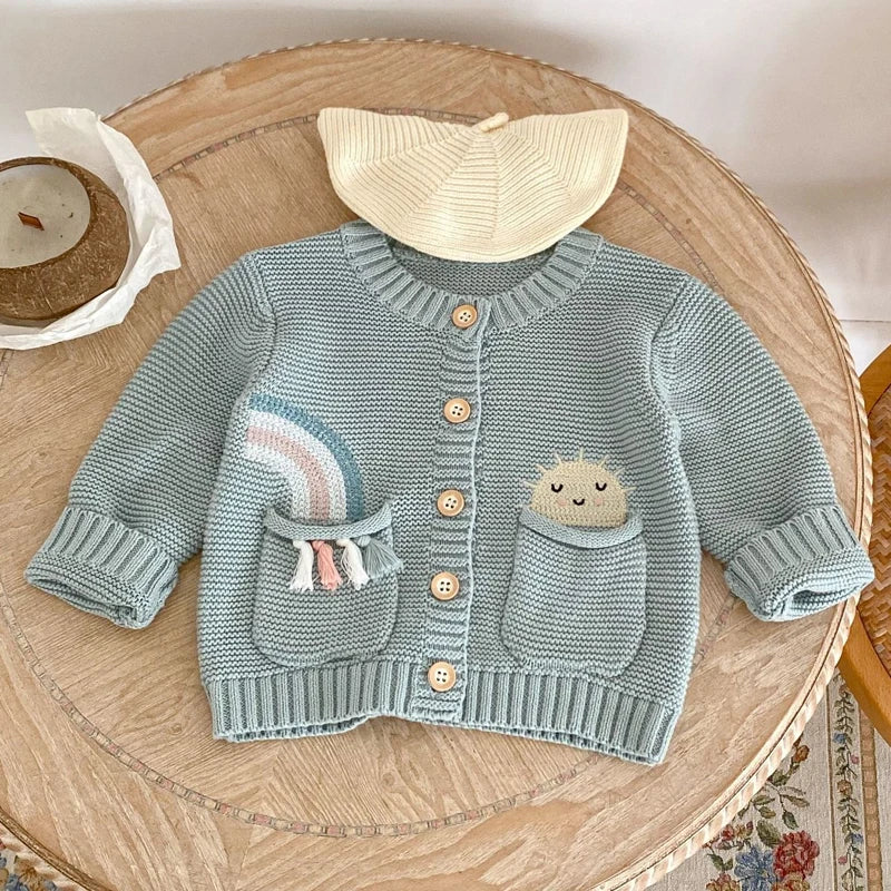 Rainbow Embroidered Knit Cardigan SnugBubs Australia