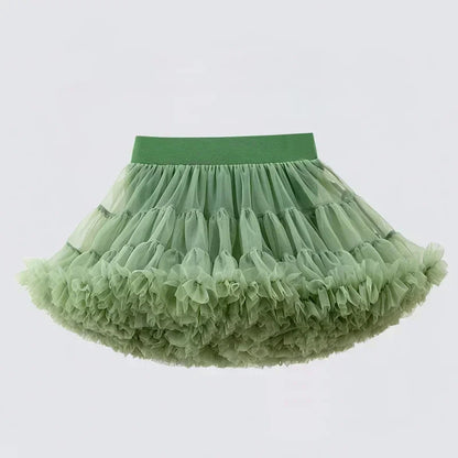 Girls Fluffy Tulle Tutu Skirt – Lace & Chiffon Dance Pettiskirt SnugBubs Australia