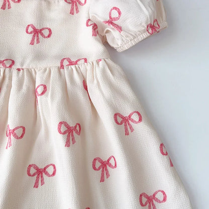 Bow Print Casual Dress