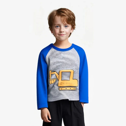 Boys Long Sleeve Construction Vehicles Graphic Tee SnugBubs Australia