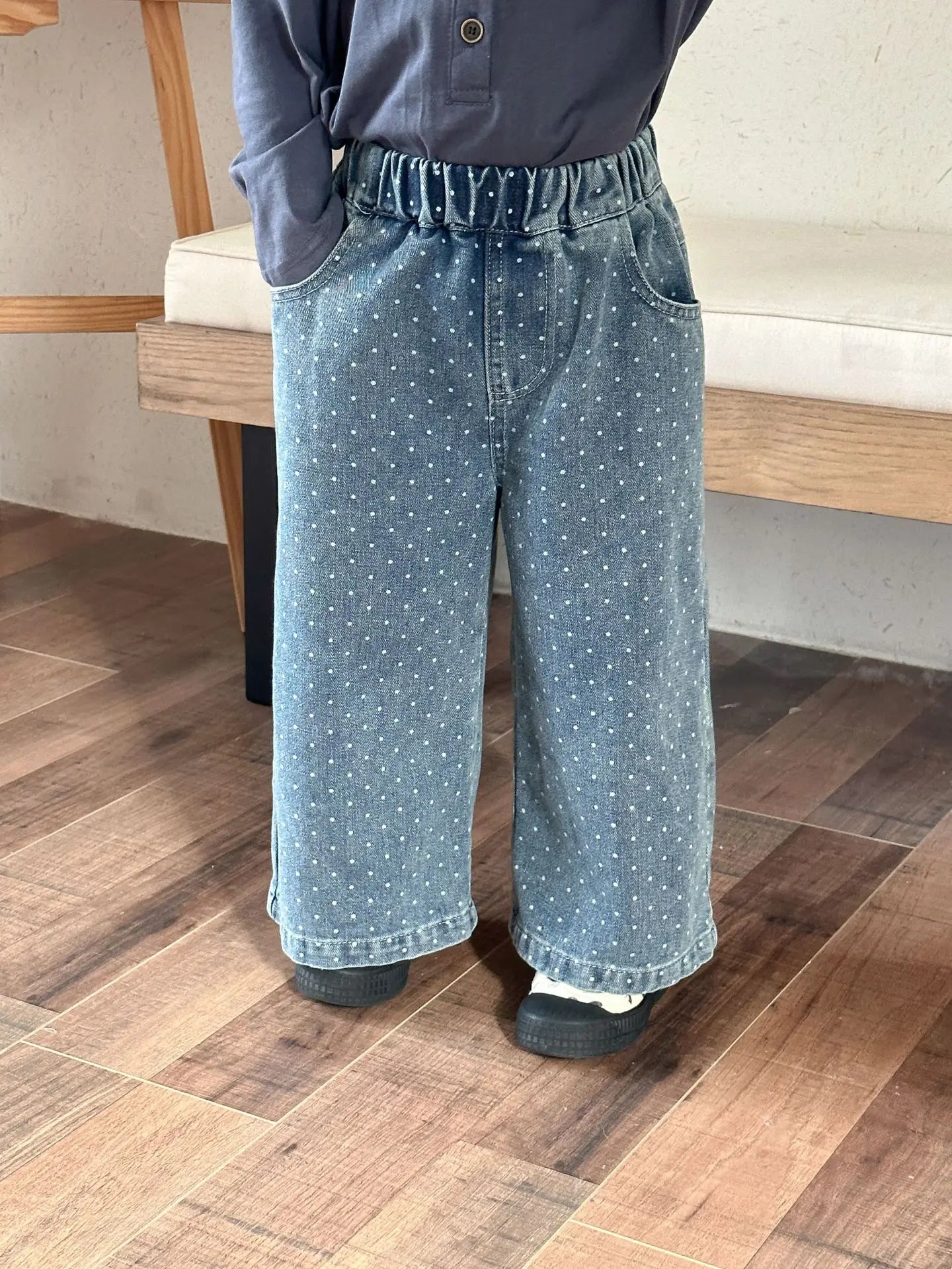 Wide-Leg Denim Pants SnugBubs Australia