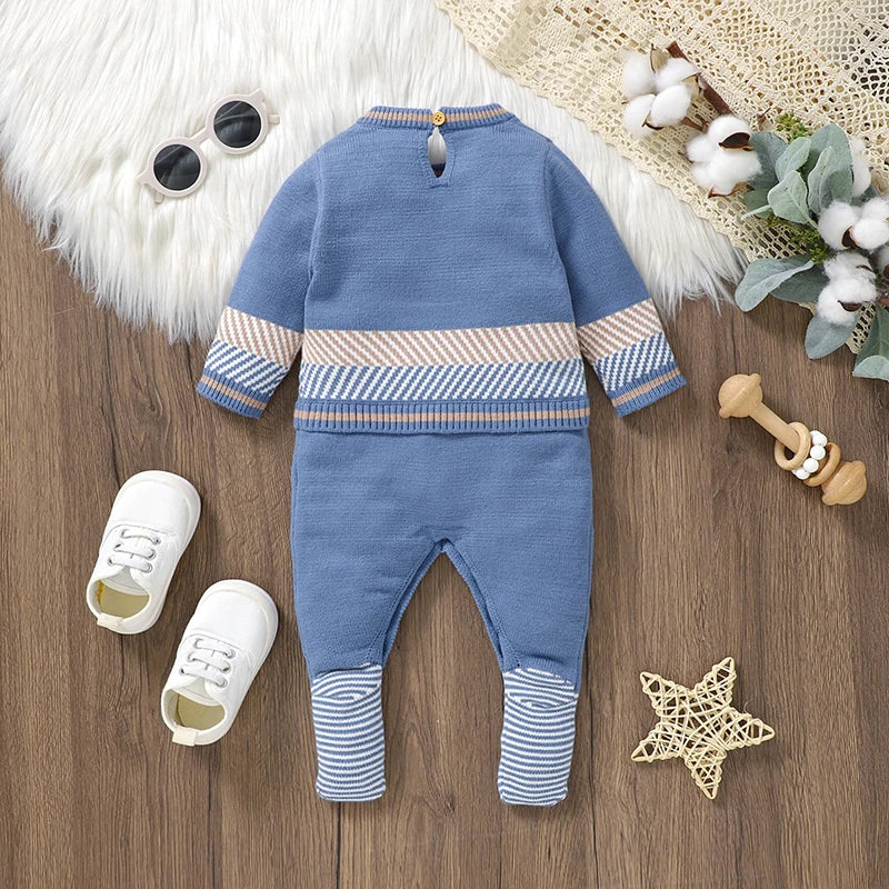 Cozy Blue Long Sleeve Jumpsuit SnugBubs Australia