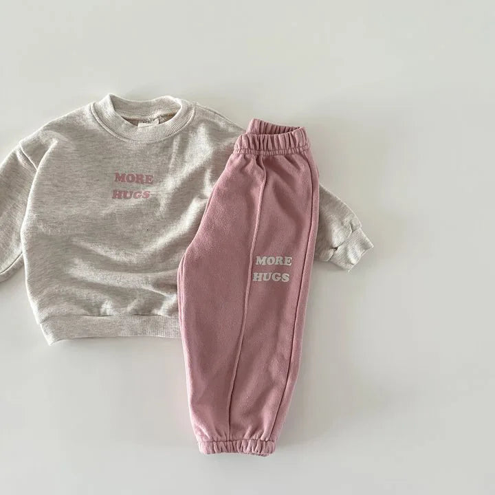 Cute Letter Print Sweatshirt & Pants 2-Piece Outfit SnugBubs Australia