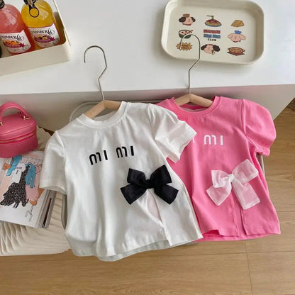 Cute Girls Bow T-Shirt SnugBubs Australia