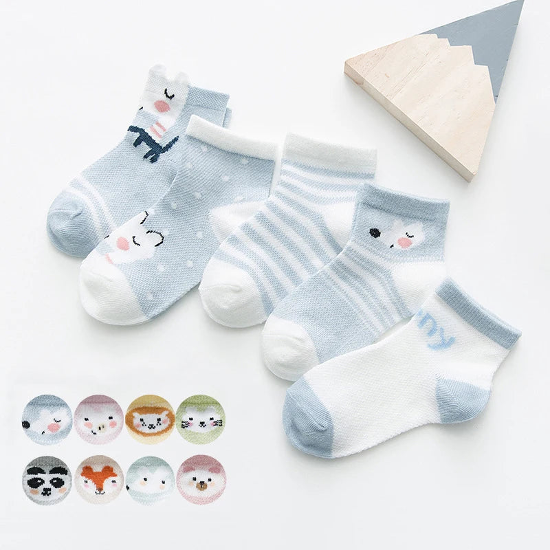 5Pairs/lot 0-2Y Infant Baby Socks Baby Socks for Girls Cotton Mesh Cute Newborn Boy Toddler Socks Baby Clothes Accessories SnugBubs Australia
