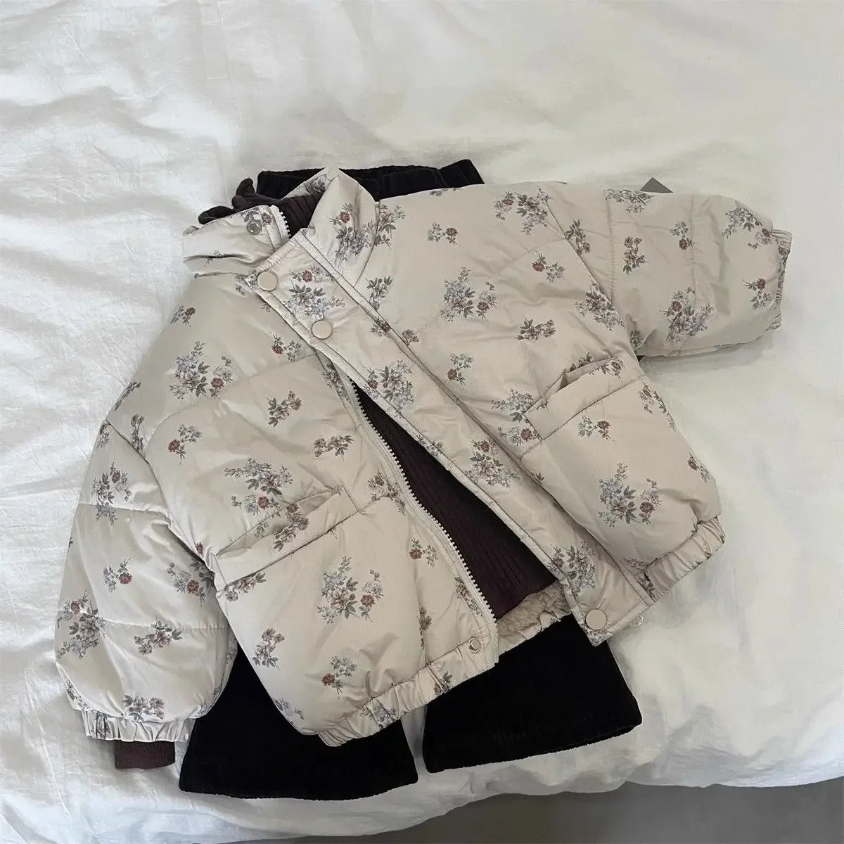 Cotton-Padded Floral Print Thicken Warm Coat SnugBubs Australia