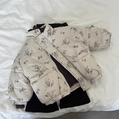 Cotton-Padded Floral Print Thicken Warm Coat SnugBubs Australia