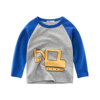 Boys Long Sleeve Construction Vehicles Graphic Tee SnugBubs Australia