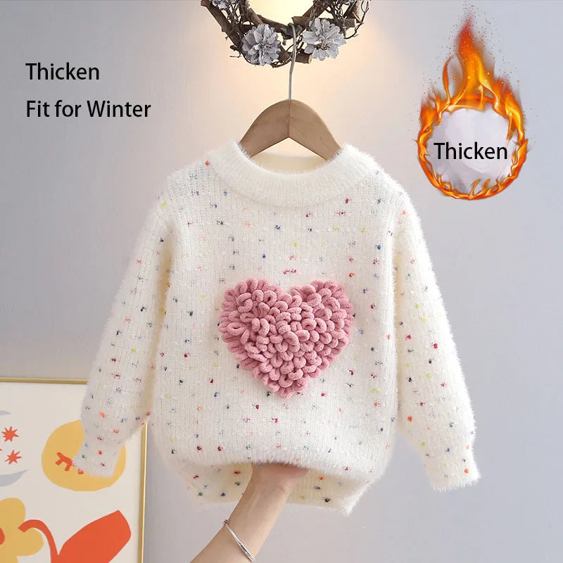 Children’s Knit Heart Sweater – Colorful Polka Dot Pullover SnugBubs Australia