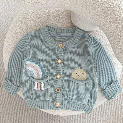 Rainbow Embroidered Knit Cardigan SnugBubs Australia