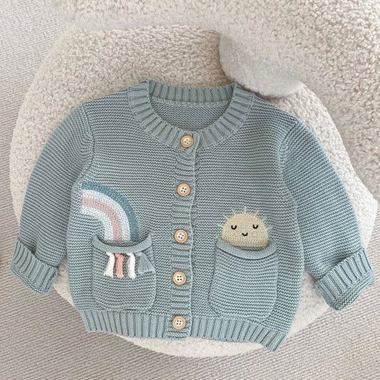 Rainbow Embroidered Knit Cardigan SnugBubs Australia