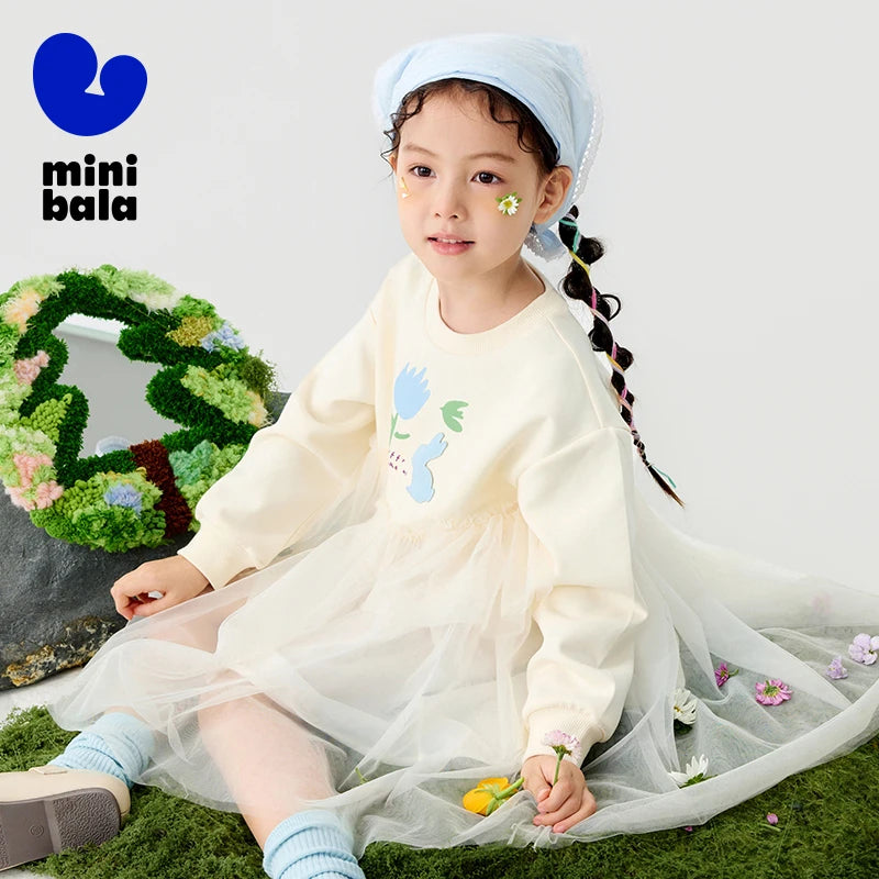 Kids’ Mesh Splice Sweatshirt Dress SnugBubs Australia