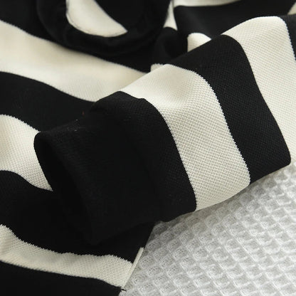 Long Sleeve Pleated Stripe Top & Bell-Bottom Pants Set SnugBubs Australia