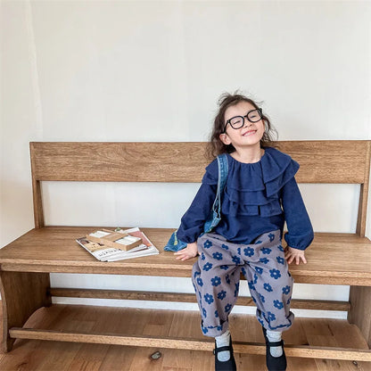 Autumn New Children Loose Trousers Vintage Flower Print Girls Harem Pants Baby Boys Casual Pants Cotton Baby Trousers Clothes SnugBubs Australia