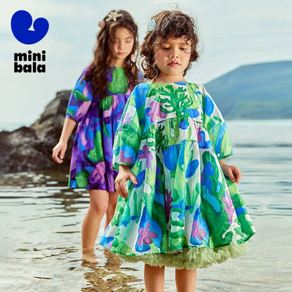 Mini Bala Girls Pure Cotton Beach Dress SnugBubs Australia