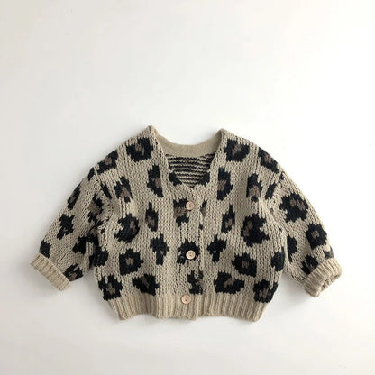 Girls Leopard Print Cardigan SnugBubs Australia
