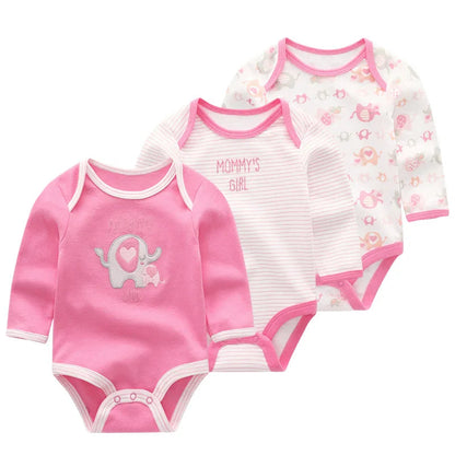 100% Cotton Long Sleeve Newborn Bodysuit (3 Packs) SnugBubs Australia
