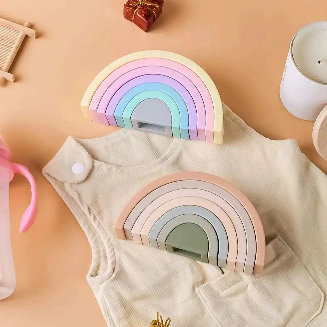 7pcs Silicone Building Block Toy SnugBubs Australia