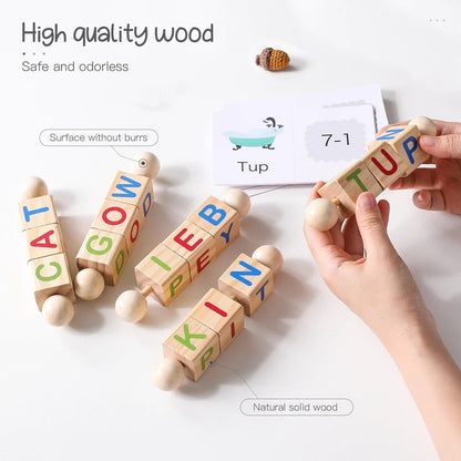 Montessori Word Spelling Game – Kids Educational Puzzle with Picture Matching Cards SnugBubs Australia