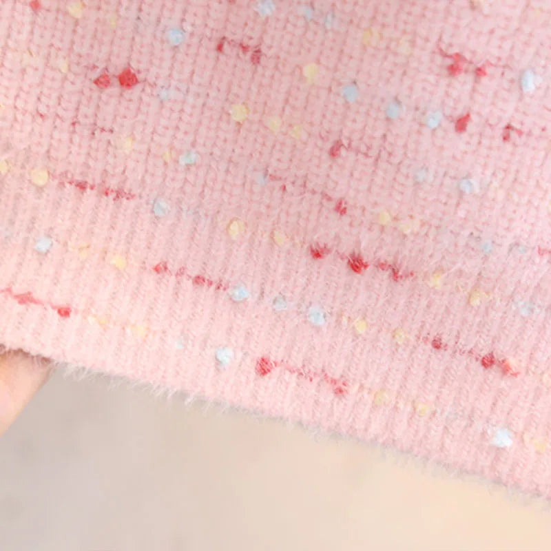 Children’s Knit Heart Sweater – Colorful Polka Dot Pullover SnugBubs Australia