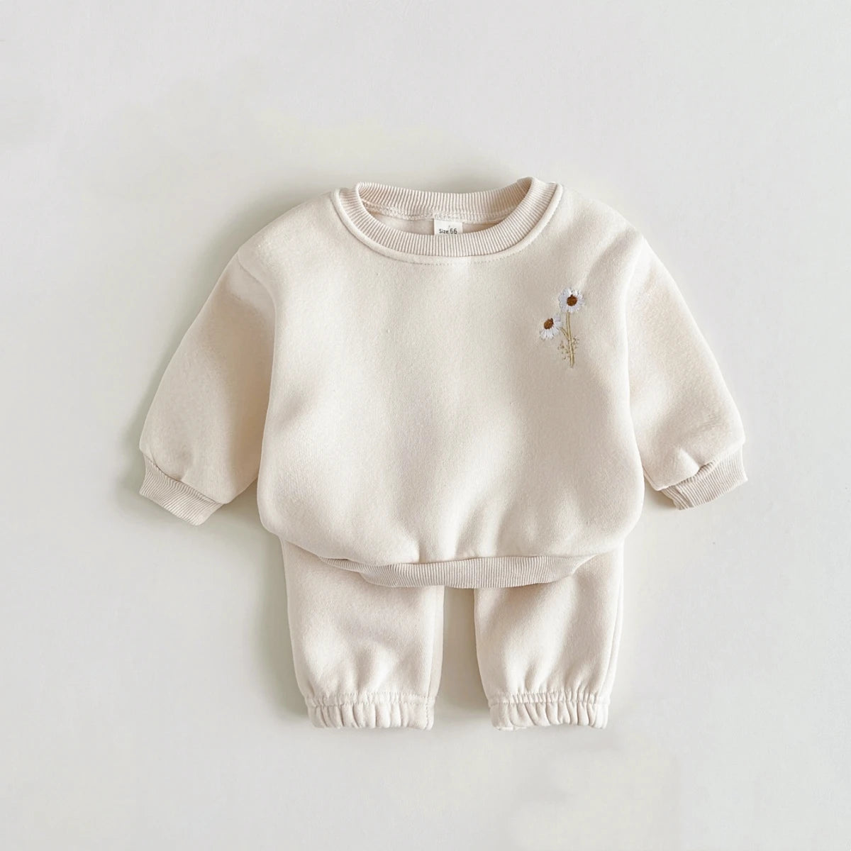Embroidered Daisy Pullover Sweatshirt & Jogger Pants SnugBubs Australia