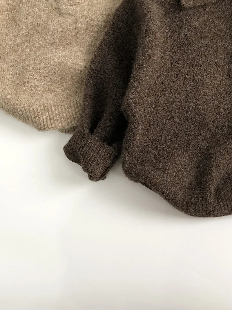 Solid Color Jumper with Turn-Down Collar SnugBubs Australia