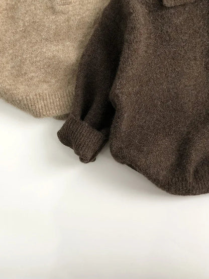 Solid Color Jumper with Turn-Down Collar SnugBubs Australia