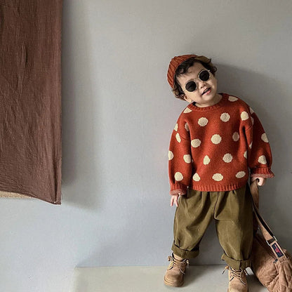 Vintage Polka Dot Knit Sweater SnugBubs Australia