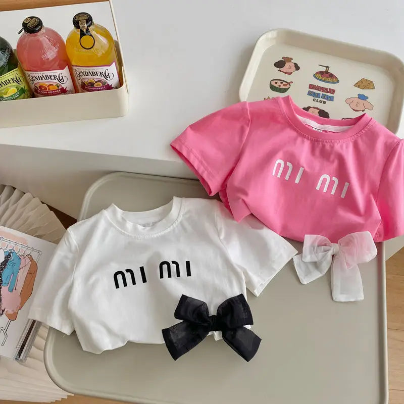 Cute Girls Bow T-Shirt SnugBubs Australia