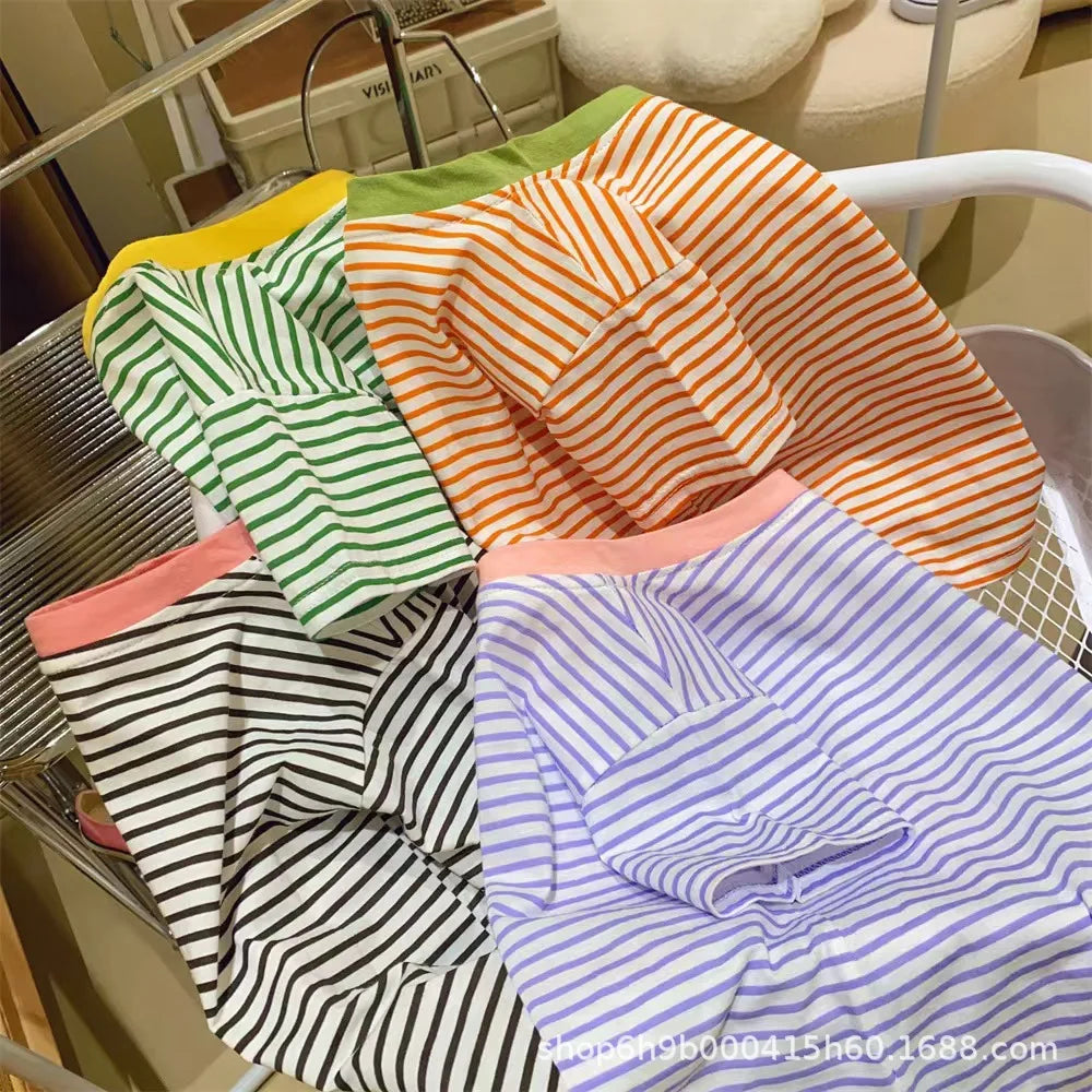Cotton Summer Striped Tee - SnugBubs Australia