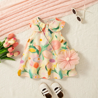 Flower Print Baby Girl Dress SnugBubs Australia